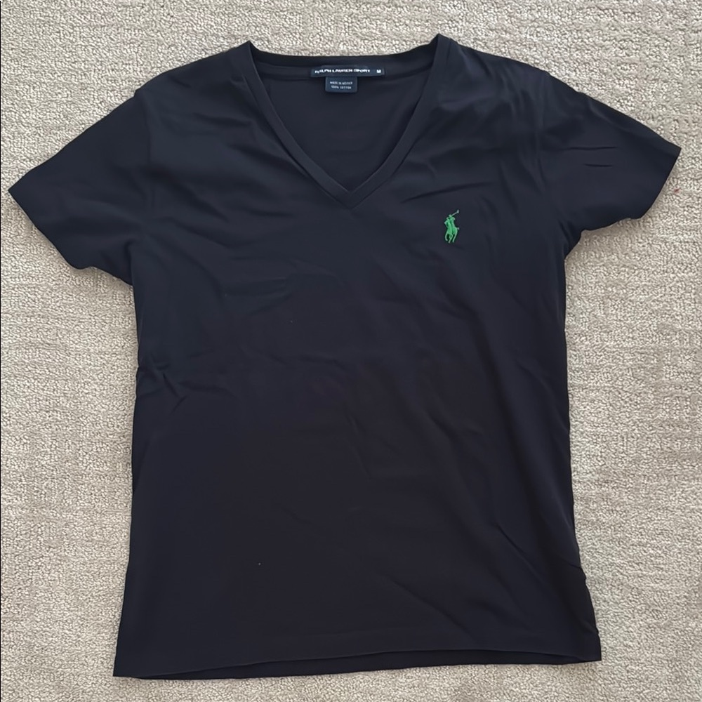 Ralph Lauren women’s v neck t shirt - navy - size m